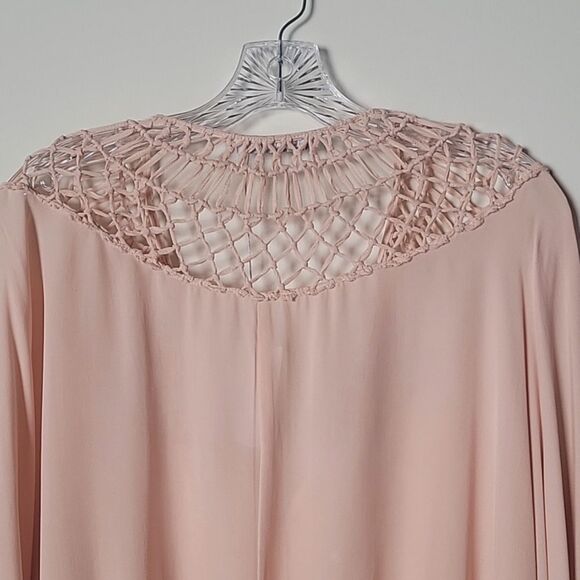 NWT Chelsea Flower XS S M Silk Crochet Peasant LagenLook Cottagecore Blouse Top - Picture 10 of 12